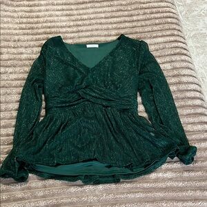 Maurices Shimmering Dark Green Blouse